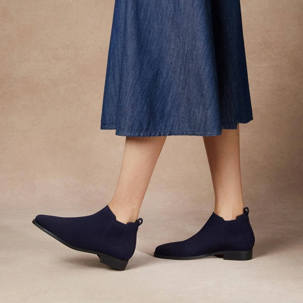 VIVAIA Ryan Pro Water-Repellent Square Toe Boots Navy | EU‎ 35.5 / US 5.5